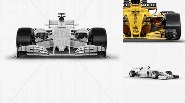 2055+ Formula One Car PSD Mockup Front View For Free Download