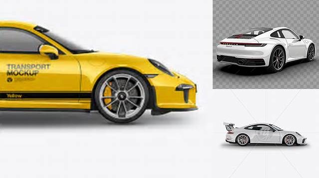 2055+ Porsche 911 R PSD Mockup Side View High-Quality PSD Files