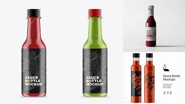 2055+ Sauce Bottle PSD Mockup Modern Free PSD Template