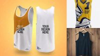 2062+ Mens V-Neck Tank Top PSD Mockup Front View Best Free Mockup PSD