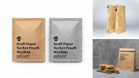 2063+ Kraft Paper Sachet PSD Mockup Editable Design PSD File