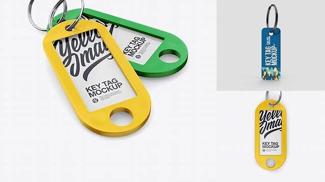 2064+ Two Matte Key Tags PSD Mockup Professional Design PSD