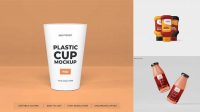 2064+ Two Plastic Cups with Sauce PSD Mockup Custom Mockup Graphic Design