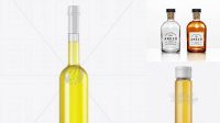 2069+ Clear Glass Yellow Liqueur Bottle PSD Mockup Unique and Editable PSD