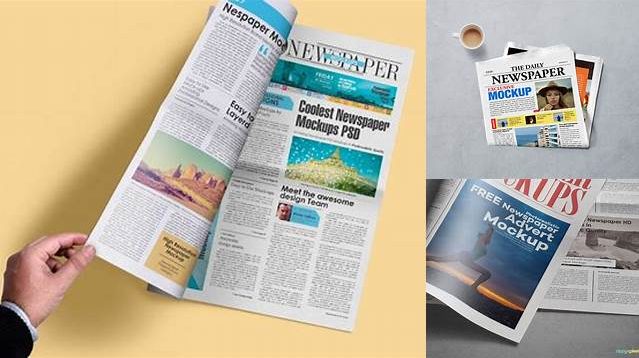 2069+ Newspaper PSD Mockup Top View Stylish PSD for Free