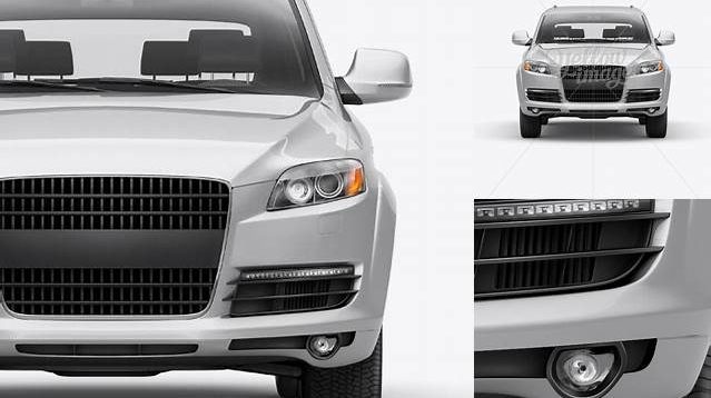 2077+ Audi Q7 PSD Mockup Front View Digital Resource Free Download