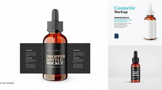 208+ Amber Dropper Bottle PSD Mockup High Resolution