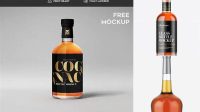 2081+ Cognac Bottle PSD Mockup Easy Editable