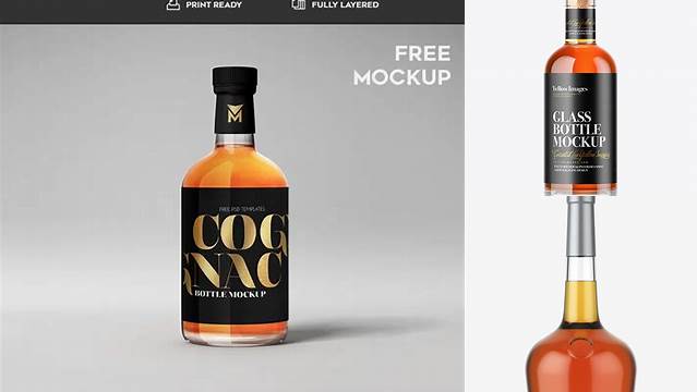 2081+ Cognac Bottle PSD Mockup Easy Editable