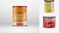 2081+ Matte Powder Can PSD Mockup High-Angle Shot Download Premium PSD Resource