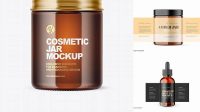 2082+ Amber Cosmetic Jar PSD Mockup Customizable PSD Templates