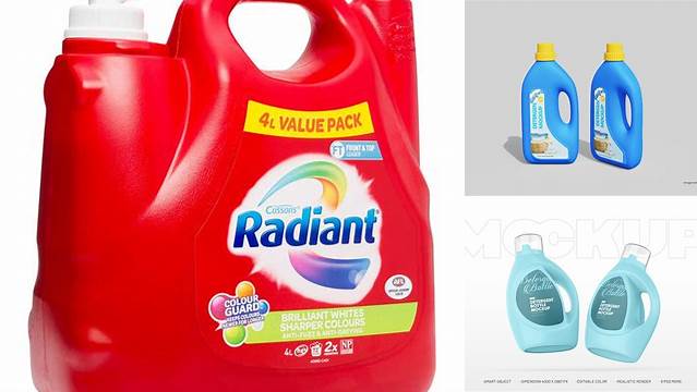 2083+ 4L Laundry Liquid Bottle PSD Mockup Advanced and Editable PSD Template Free