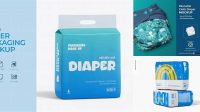 2087+ Diaper Mockup Free Download PSD for Creative Projects