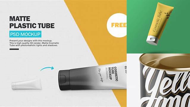 2087+ Matte Plastic Tube PSD Mockup High-Angle View Smart Layer Mockup Free