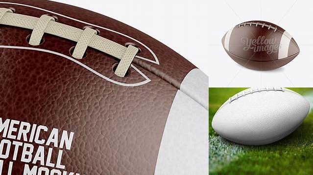 2088+ American Football Ball PSD Mockup Halfside View Fully Layered Photoshop Freebie