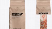 209+ 250g Kraft Coffee Bag With Valve PSD Mockup Front View Elegant and Stylish Mockup