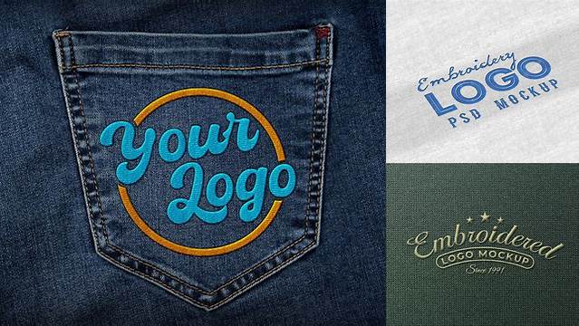 209+ Embroidered Logo Mockup PSD Download