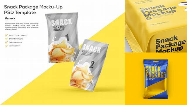 209+ Matte Snack Pack PSD Mockup Half Side View High-Angle Shot Professional Design PSD