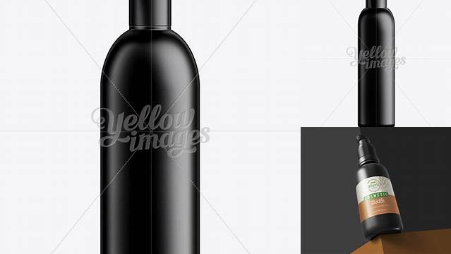 2090+ Black Plastic Cosmetic Bottle with Lid 500 ml Free Downloadable Graphic Resource