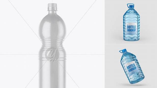 2091+ 1.5L Glossy Plastic Bottle PSD Mockup Custom Design Freebie PSD