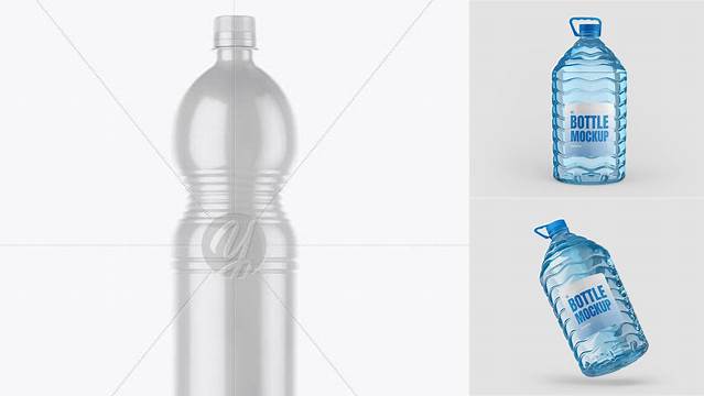 2091+ 1.5L Glossy Plastic Bottle PSD Mockup Custom Design Freebie PSD