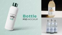 2091+ 500ml Craft Green Bottle PSD Mockup PSD Free Download