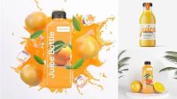 2091+ Clear Bottle with Orange Juice PSD Mockup High Resolution