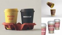 2093+ Two Matte Paper Coffee Cups PSD Mockup Stylish Free PSD