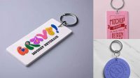 2095+ Rubber Keychain Mockup Include TIFF