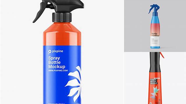 2096+ Glossy Cosmetic Bottle with Trigger Sprayer PSD Mockup Digital Resource Free Download