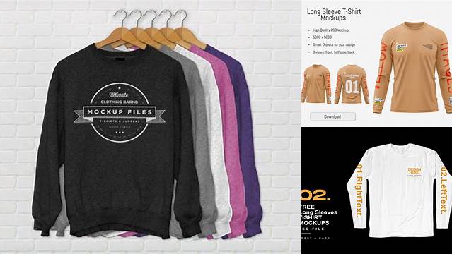 2097+ Long Sleeve Shirt Mockup Psd For Free Download