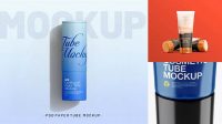 2100+ Glossy Cosmetic Tube PSD Mockup High-Angle Shot Versatile PSD Mockup File