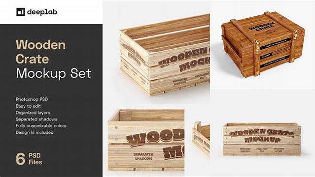 2101+ Empty Wooden Crate PSD Mockup Front View. Layered PSD File Free Download