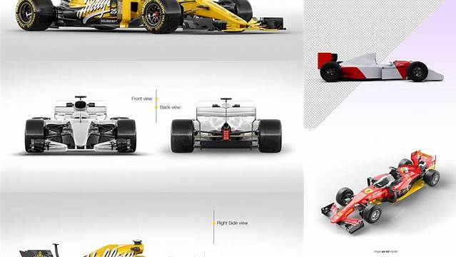 2101+ F1 Car Mockup Free Smart Layer PSD