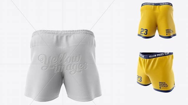 2101+ Men’s Rugby Shorts HQ PSD Mockup Back View Professional Quality Freebie PSD File