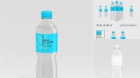 2103+ 500ml PET Water Bottle PSD Mockup Front View Editable Photoshop Template Freebie