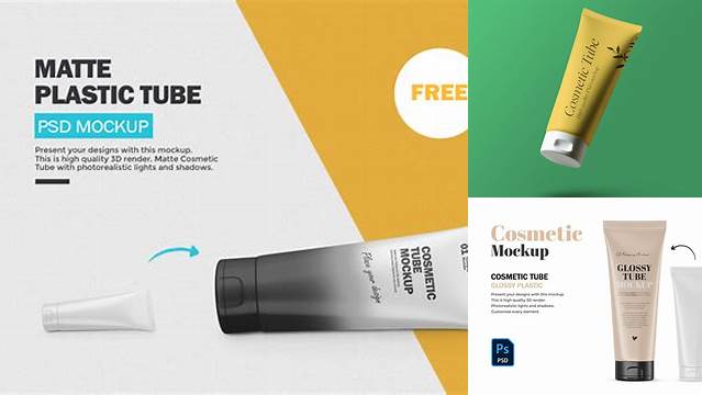 2103+ Matte Plastic Tube PSD Mockup Front View Creative Free Photoshop Template