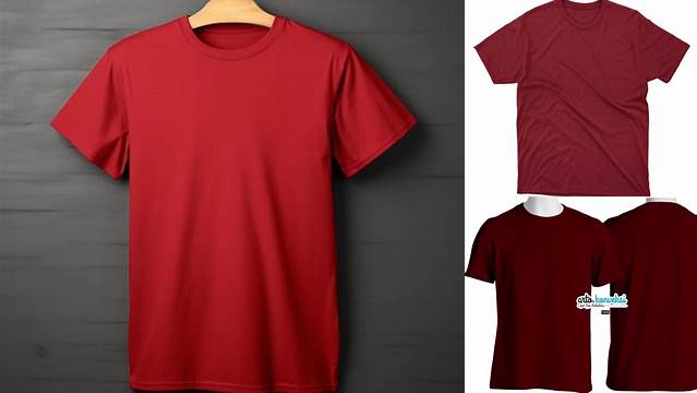 2110+ Mockup Kaos Merah Maroon Include TIFF