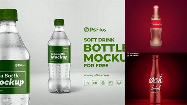 2110+ Plastic Bottle With Cola PSD Mockup Front View Photoshop PSD Free for Designers