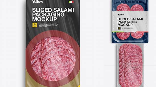 2113+ Plastic Vacuum Tray with Classic Salami PSD Mockup Premium Design Freebie