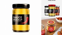 2114+ Sauce Jar Mockup Customizable Design Files