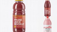 2116+ Plastic Bottle with Prune Smoothie PSD Mockup Professional Quality PSD Freebie