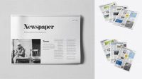 2117+ Three Newspapers PSD Mockup Top View Creative Design Mockup