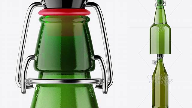 2120+ Green Glass Beer Bottle with Clamp Lid PSD Mockup Modern Free PSD Template