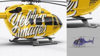 2122+ Helicopter PSD Mockup Back Half Side View PSD for Creative Projects