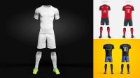 2122+ Men’s Full Soccer Kit PSD Mockup Back View High-Quality PSD Files