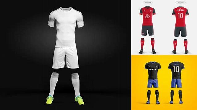 2122+ Men’s Full Soccer Kit PSD Mockup Back View High-Quality PSD Files