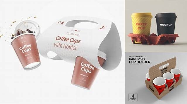 2124+ Paper Coffee Cup Carrier PSD Mockup Editable Photoshop File