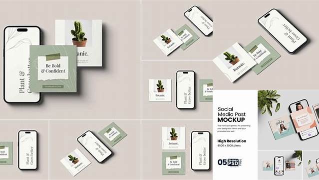 2125+ Social Media Mockup Professional PSD Mockup