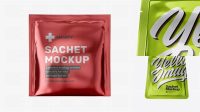 2128+ Metallic Sachet PSD Mockup Hero Shot Advanced Photoshop Design Free